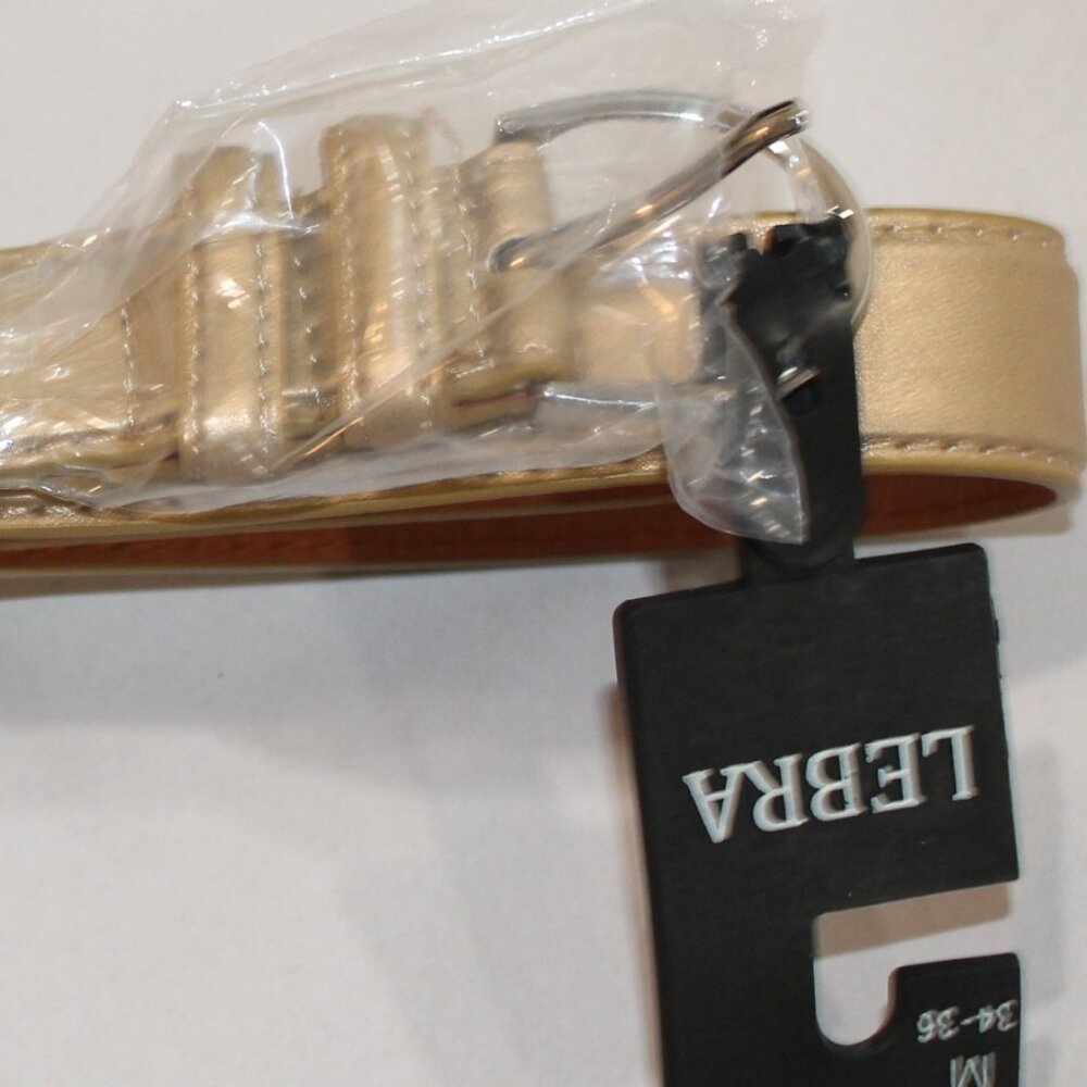 NWT Womens Lebra BELT Gold Leather M 34-36
